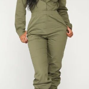 Fashion Nova Olive Jumpsuit